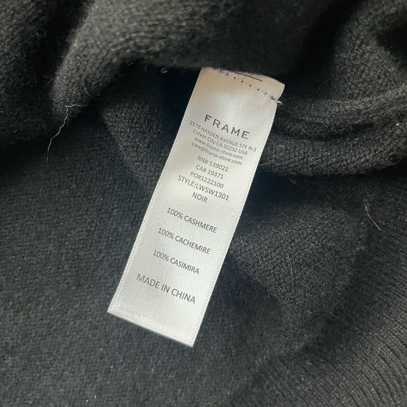 Frame 100% Cashmere Puffed Sleeve Sweater, V Neck - Picture 6 of 9